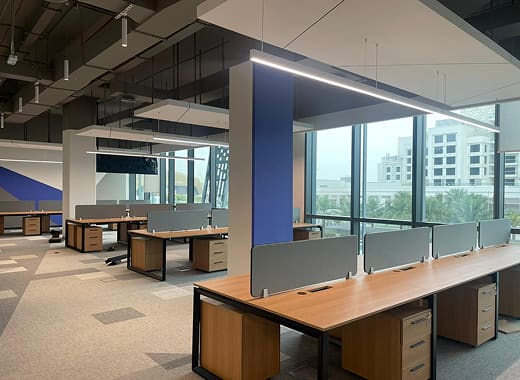 Premium Office Furniture and Carpet Flooring – Towofour Corporate Offices, AD, completed by Soft Touch Interior