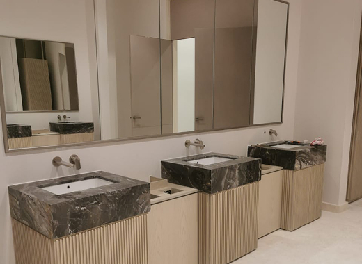 Washroom renovation for a private tent by Soft Touch Interior